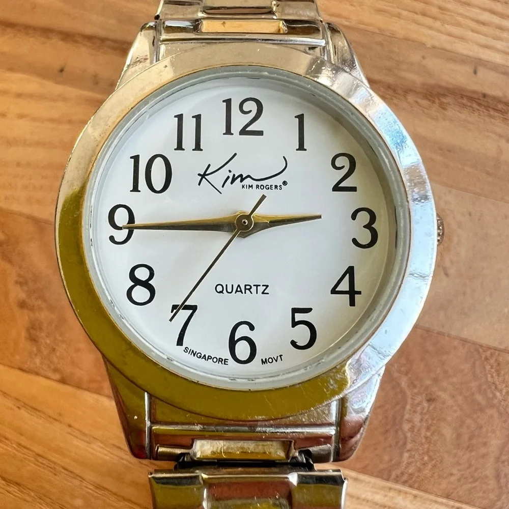 Kim rogers ladies two-tone dress watch NEW BATTERY